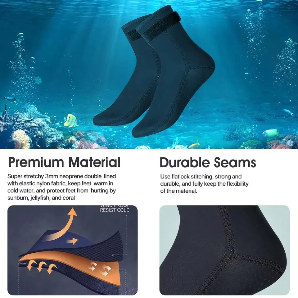 네오프렌 다이빙 양말 3mm 웨트슈트 남녀 서핑 신발  - Wetsuit 3Mm Neoprene 리뷰 및 가격